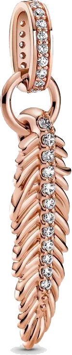 Charm Plume Scintillante or rose - Pandora Moments