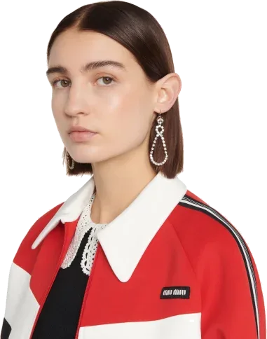 Boucles d'oreilles Miu Miu cristaux blancs — vue 3