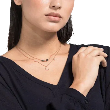 Collier Prosperity Swarovski - Double Pendentif Or Rose — vue 7