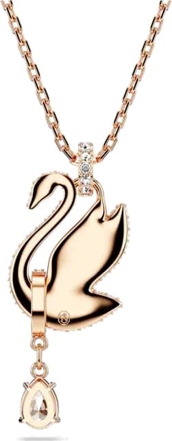 Collier Swarovski Swan Plaqué Or Rose — vue 5