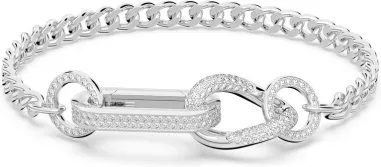 Bracelet Dextera Pavé Maillons Mixtes Rhodium