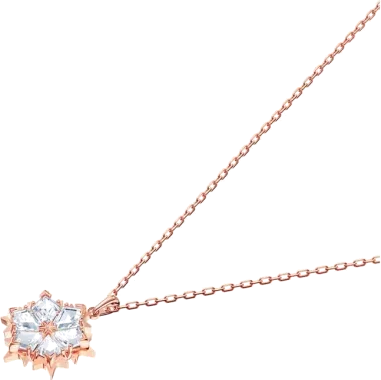 Collier Swarovski Magic Flocon de Neige Plaqué Or Rose — vue 2