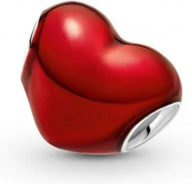 Charm Cœur Rouge Métallique Pandora — vue 2