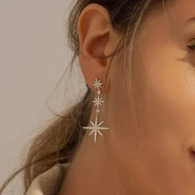 Boucles d'oreilles Triple Météorites APM Monaco — vue 2