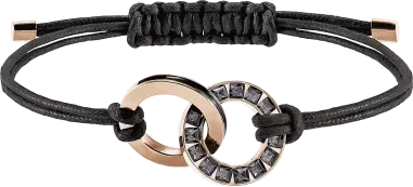 Bracelet Ajustable Or Rose et Cristaux Noirs Swarovski