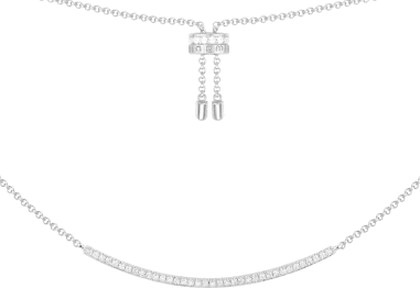 Collier APM Monaco ajustable arc serti en argent 925