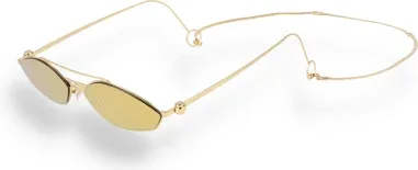 Lunettes de Soleil Cat-eye Fendi Baguette Doré