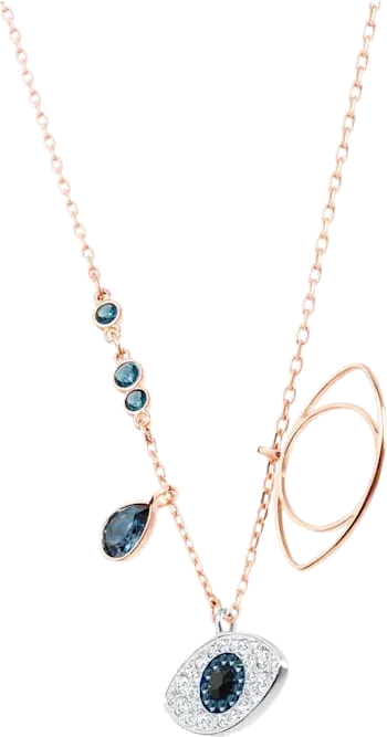 Collier Symbolica Œil Porte-Bonheur Cristal Bleu