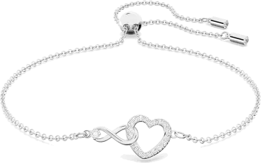 Bracelet Swarovski Infinity Heart Plaqué Rhodium