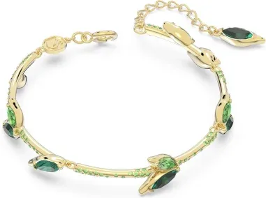 Bracelet Swarovski Dellium Bambou Vert Plaqué or — vue 2