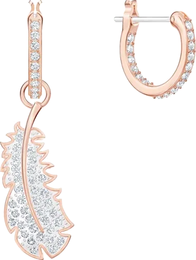 Boucles d'oreilles Naughty or rose et cristaux blancs — vue 3