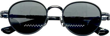 Lunettes de Soleil Chrome Hearts Rondes Noir Mat — vue 3