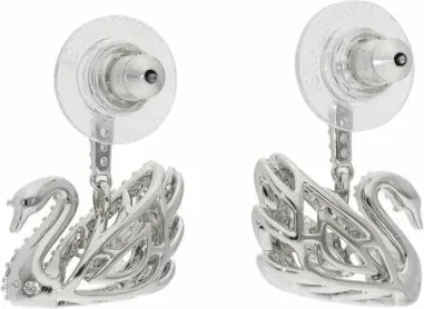 Boucles d'oreilles Swarovski Iconic Swan Lake rhodium — vue 2