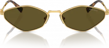 Lunettes de Soleil Miu Miu MU 56ZS Monture Dorée — vue 2