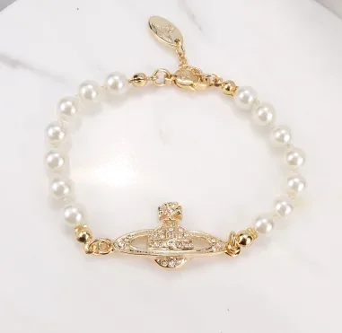 Bracelet Vivienne Westwood Bas Relief Perles Blanches — vue 3