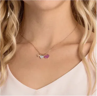 Collier Swarovski Ginger Cœurs Plaqué Or Rose — vue 4