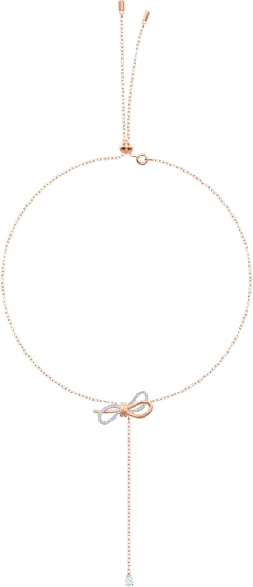 Collier en Y Lifelong - Or Rose et Cristaux Blancs — vue 2