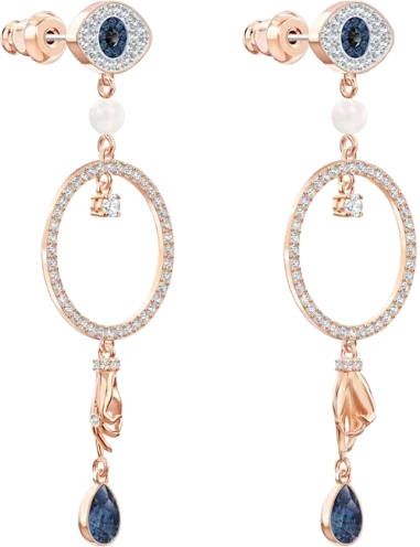 Boucles d'oreilles Symbolic Evil Eye plaqué or rose — vue 2