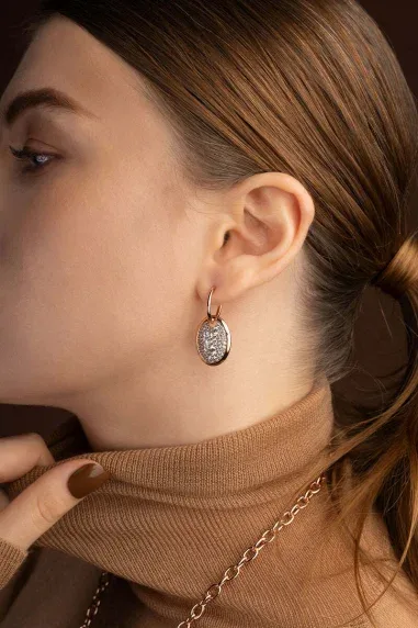 Boucles d'Oreilles Festival Ovales Chocolat APM Monaco — vue 3
