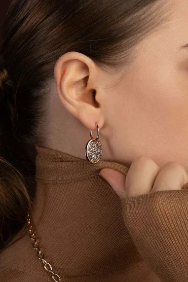 Boucles d'oreilles Festival ovales chocolat APM Monaco — vue 3