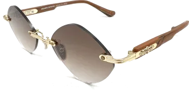 Lunettes de soleil Diamond cerclés marron - Chrome Hearts