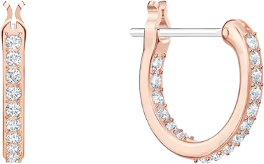 Boucles d'oreilles Naughty or rose et cristaux blancs — vue 4
