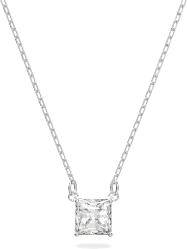 Collier Attract Solitaire Carré Rhodié - Swarovski
