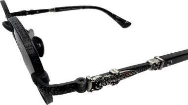 Lunettes de Soleil Chrome Hearts Rondes Noir Mat — vue 2