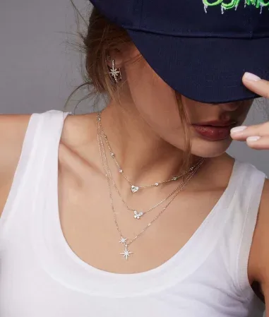 Collier Papillon APM Monaco - Argent 925 et Cristaux — vue 3