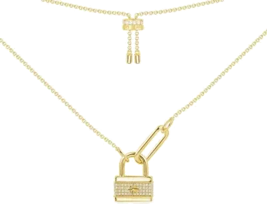 Collier APM Monaco cadenas ajustable plaqué or jaune