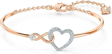 Bracelet Infinity Cœur Blanc Or Rose