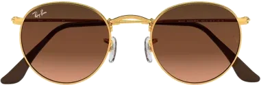 Ray-Ban Round Metal Doré - Verres Marron — vue 2