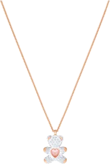 Collier Teddy Swarovski plaqué or rose
