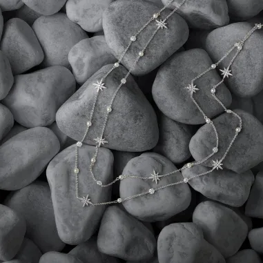 Collier Versatile APM Monaco - Chaîne Argent, Perles et Météorites — vue 4