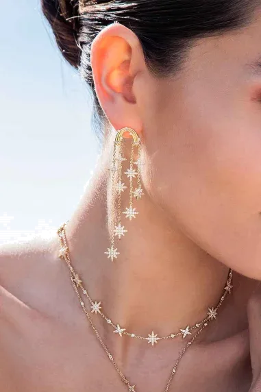 Boucles d'oreilles APM Monaco Météorites Or Jaune — vue 3