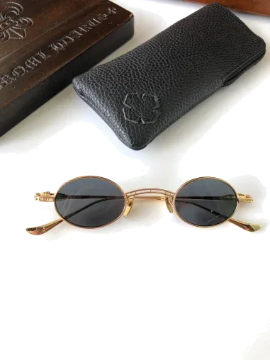 Lunettes de soleil rondes Chrome Hearts vintage en métal — vue 10