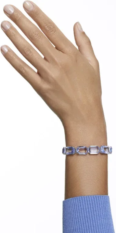 Bracelet Millenia Cristaux Octogone Bleu Rhodié — vue 4