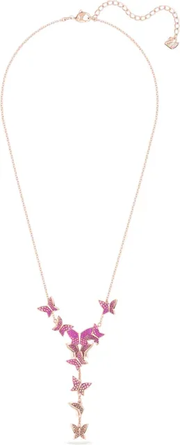 Collier Swarovski en Y Lilia Papillons Or Rose — vue 2