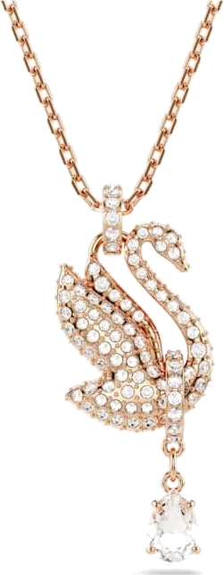 Collier Swarovski Swan Plaqué Or Rose