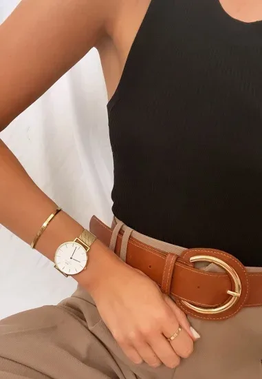 Bracelet Daniel Wellington Classic Jonc Acier Doré — vue 4