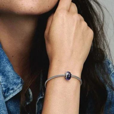 Charm Pandora Disney Murano Bleu Facetté — vue 3