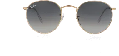 Lunettes de soleil Ray-Ban Round Metal dorées — vue 2
