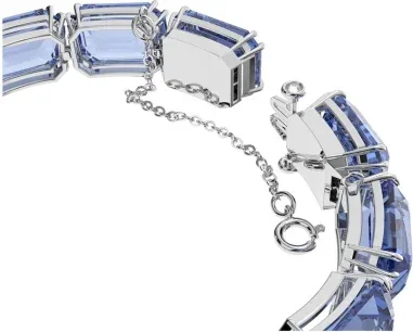 Bracelet Millenia Cristaux Octogone Bleu Rhodié — vue 3
