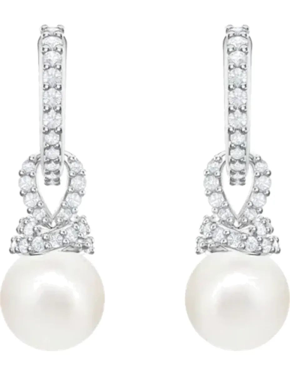 Boucles d'oreilles Swarovski Originally - Cristaux et perles plaqué rhodium