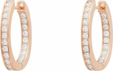Boucles d'oreilles rectangulaires or rose APM Monaco x Charles Leclerc