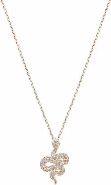 Collier Leslie Swarovski, Serpent Plaqué Or Rose