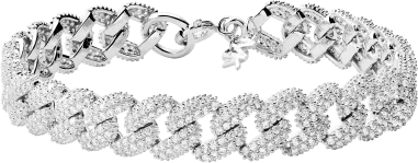 Bracelet Gourmette Michael Kors Pavé d'Argent Sterling