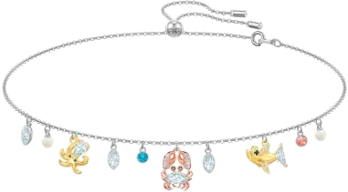 Collier Swarovski Ocean - Choker Rhodium Cristaux Multicolores