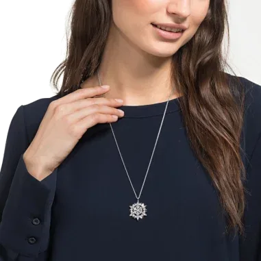 Collier Swarovski Magic Snow - Flocon de Neige Rhodié — vue 4