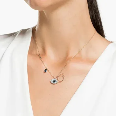 Collier Symbolica Œil Porte-Bonheur Cristal Bleu — vue 4